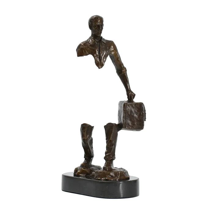 Handmade Bronze Traveller Figurine Retro Abstract Art Sculpture for Home or Office Display