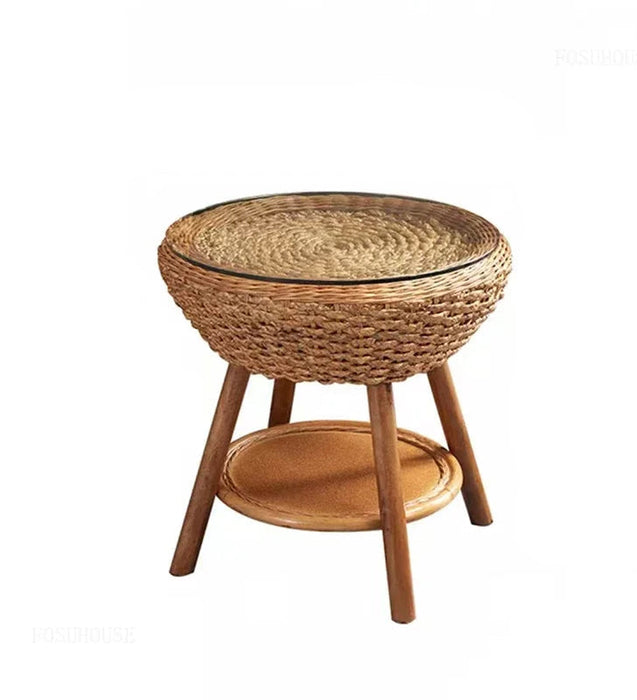 Outdoor Rattan Table 52x50cm Waterproof & Stylish