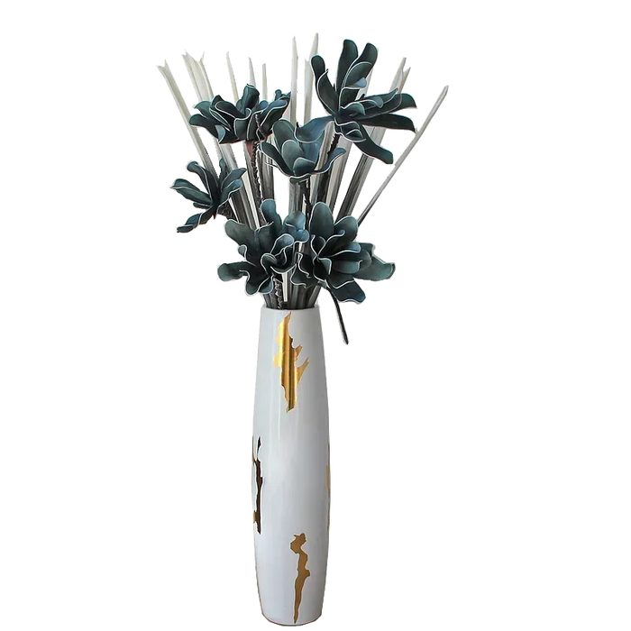 70cm Modern Ceramic Floor Vase with Flower-D for Home Decor