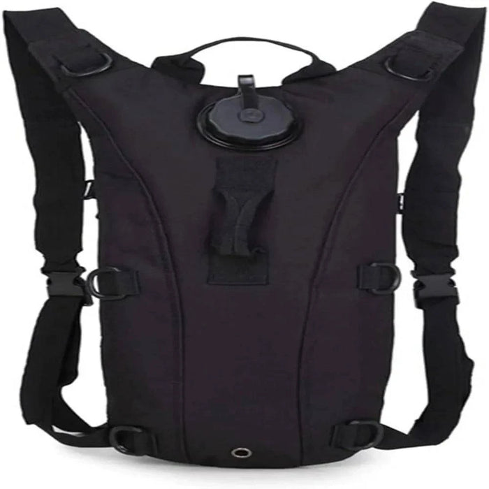 Durable black military tactical water bag backpack for outdoor adventures