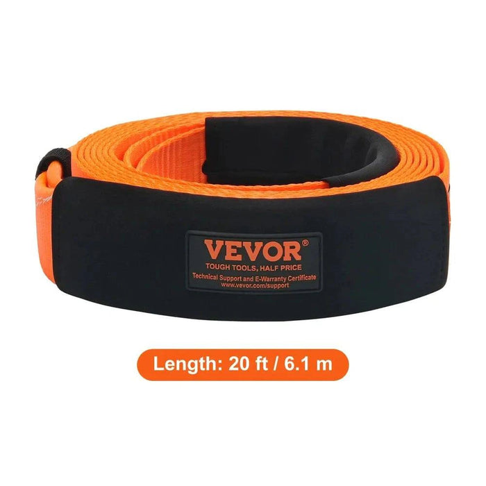 20ft Car Tow Cable Trailer Towing Rope 8cm Winch Line Extension Strap (20ft8cm 2Shankles) - Heavy-duty towing rope for secure and reliable vehicle towing