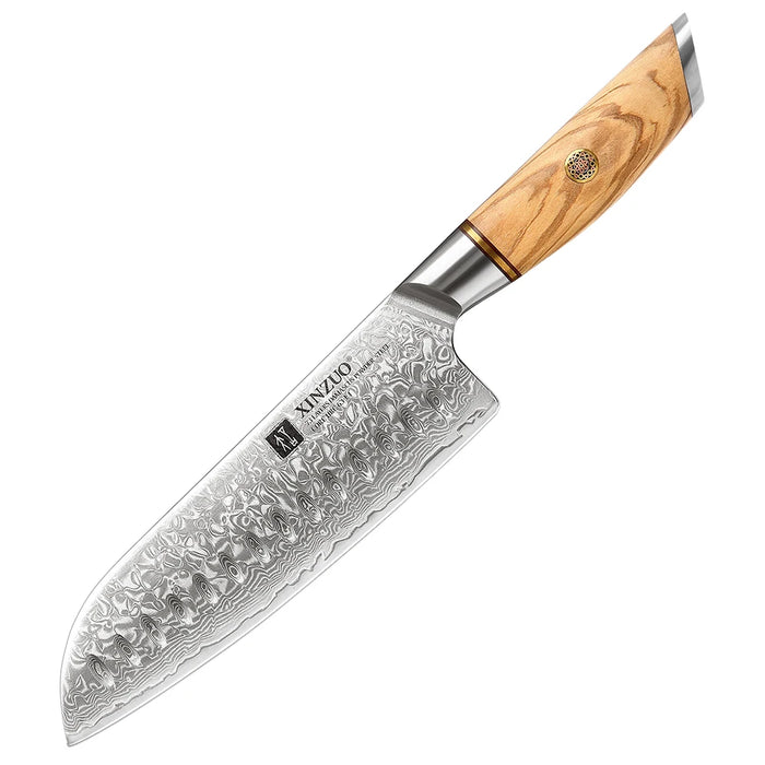 7'' Damascus Steel Santoku Kitchen Knife