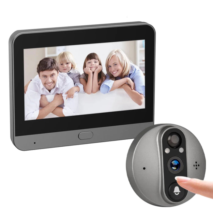 3MP WiFi Smart Door Peephole Camera with 5000mAh Battery and Infrared Night Vision for Home Security