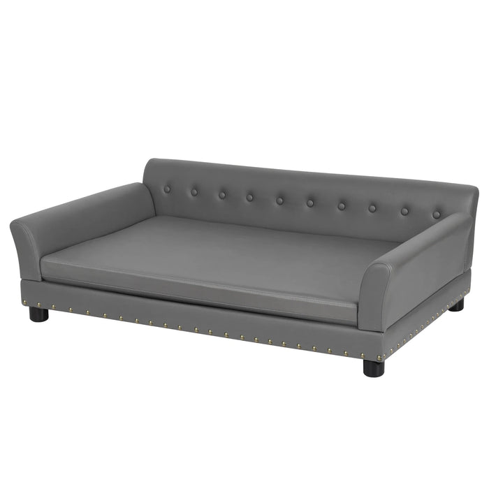 Extra-large elevated dog bed with sturdy metal frame and breathable fabric
