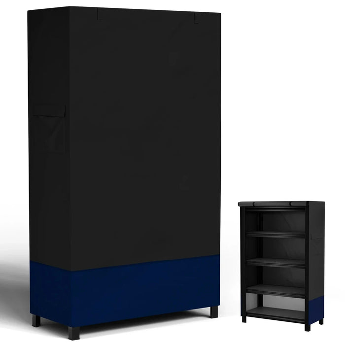 Shelf Cover 600D Waterproof Durable Dustproof Black & Navy Blue (91x45x182cm) protecting items