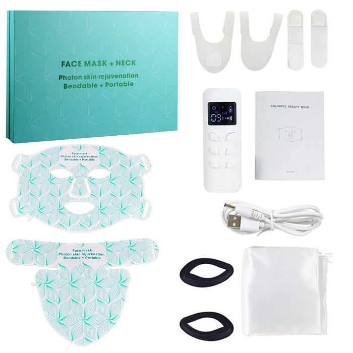LED therapy mask set with storage box and user manual
