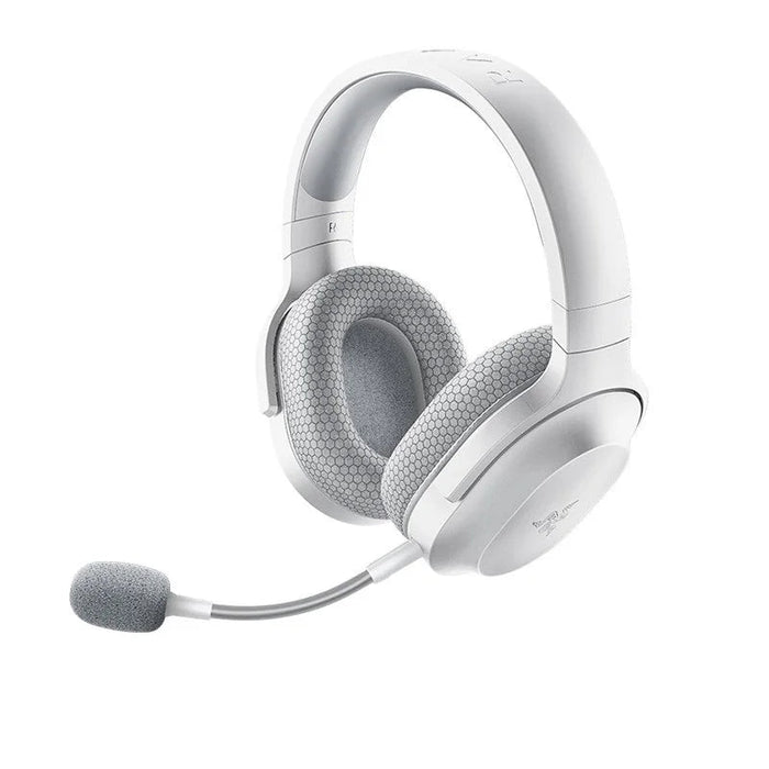 White Wireless Bluetooth Headset with USB-C Mic for Gamers