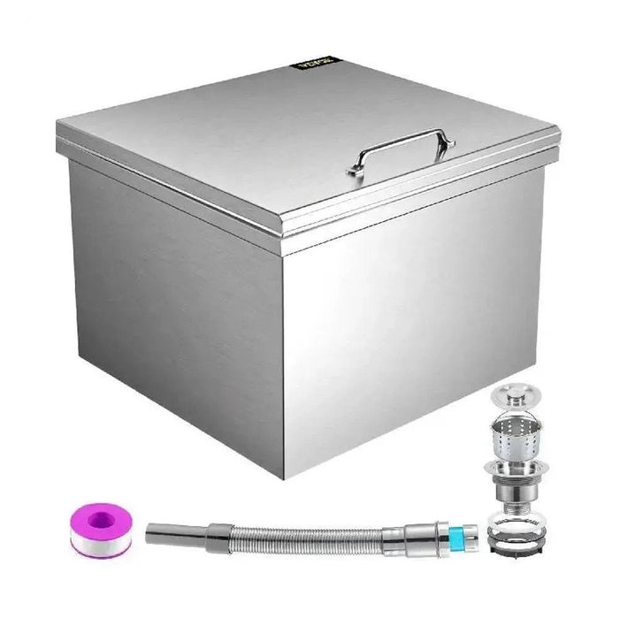 Multi-Size Ice Bin Chest with 409 qt Capacity and Drain Valve Kit