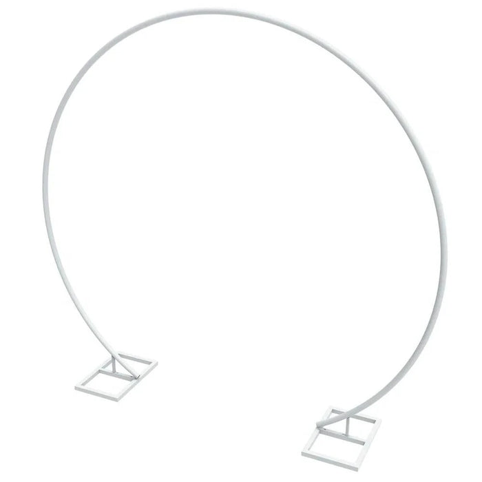Large Round Metal Arch Backdrop Stand for Weddings, Balloon, and Flower Decorations (200 x 240 cm) in sleek white finish