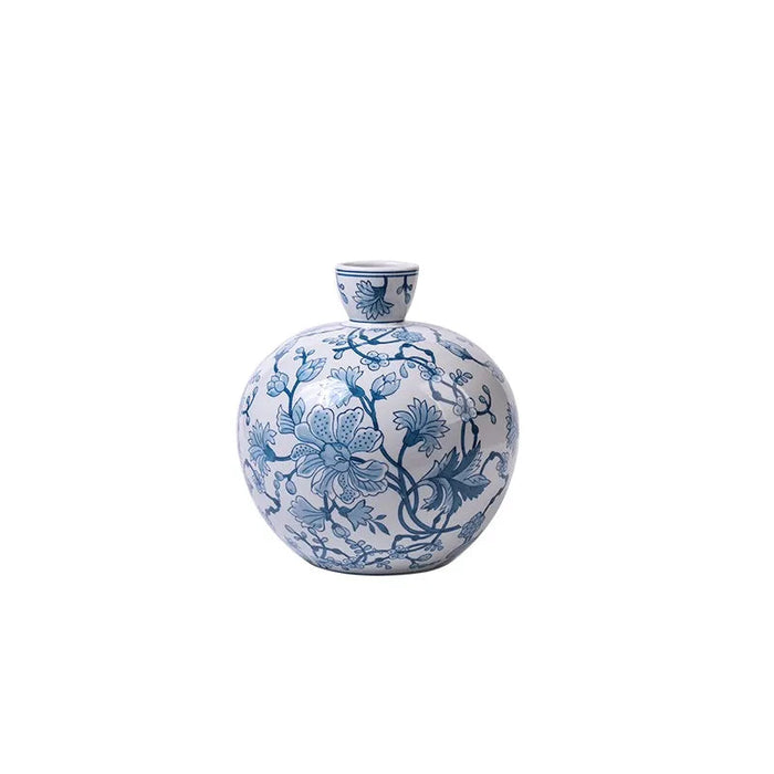 Small Countertop Porcelain Vase Elegant Entryway Decor Piece