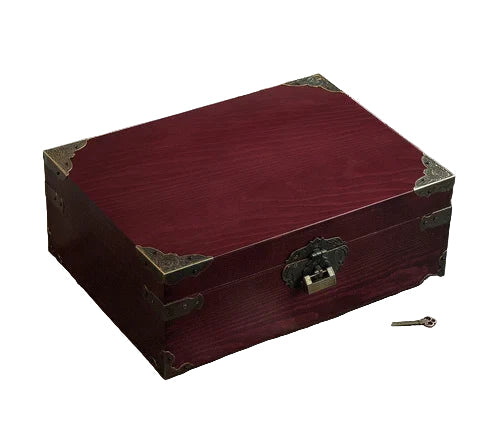 Retro Solid Wood Box Secure Single-Layer Storage for Sundries and Small Items