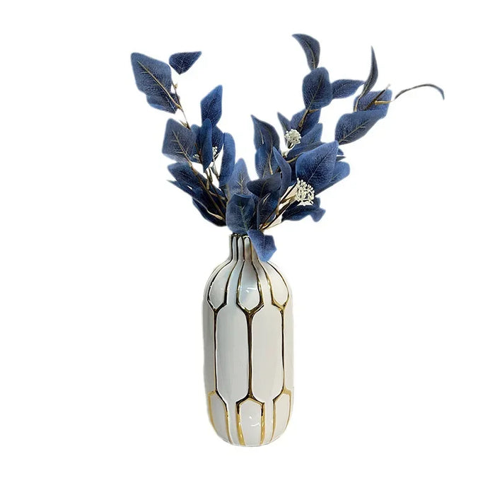 Modern Ceramic Vase 30cm – Electroplated Light Luxury Decor Piece