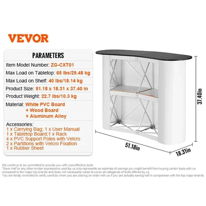 Versatile Portable Tradeshow Podium Table with Ample Storage, Easy Assembly, and Robust Construction for Event Setup