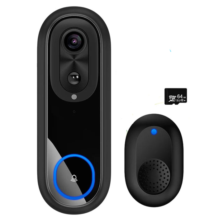 Wireless Camera 5G 24G WiFi Video Doorbell 1080P with Smart Intercom and 7000mAh Battery + 64GB card