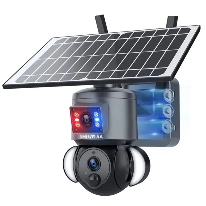 4K 8MP solar camera with dual lens, humanoid tracking, and color night vision