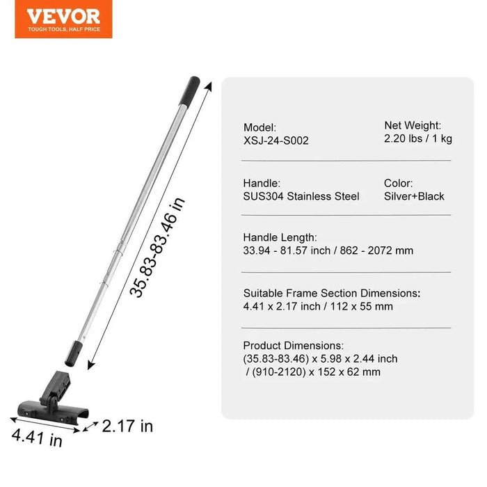 Drywall skimming blade set with 40-inch stainless steel blade and telescopic handle
