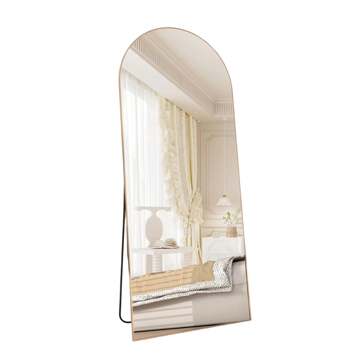 Full-Length Arched Mirror 165×60cm Stable Floor & Wall Mirror, Modern Black Finish