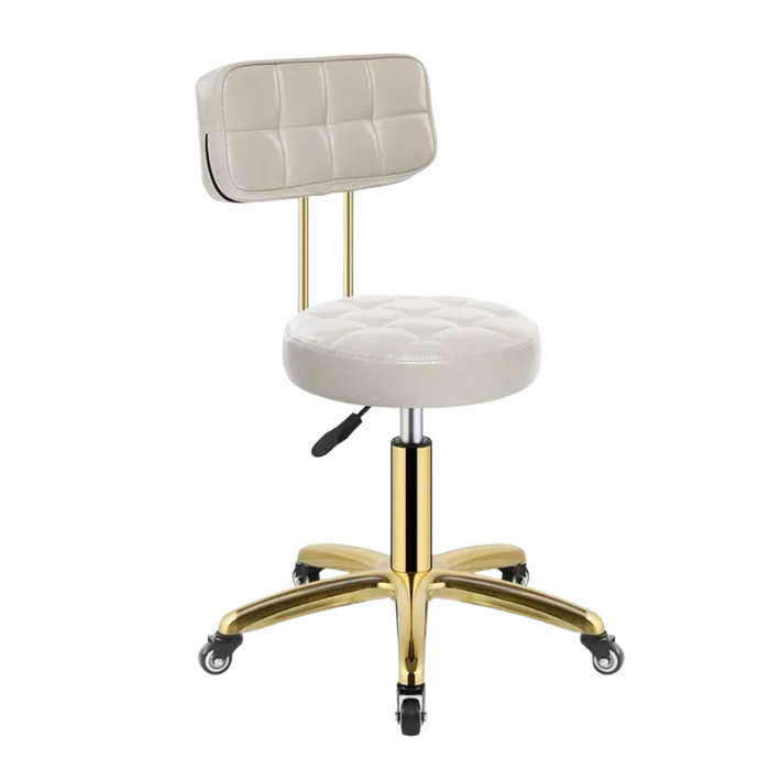 Modern Salon Chair with Wheels Adjustable Height and Thick Padding for Barber Shops