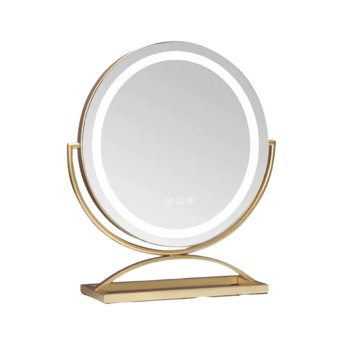 Portable HD Cosmetic Mirror with Desktop Stand and Bright LED Fill Light