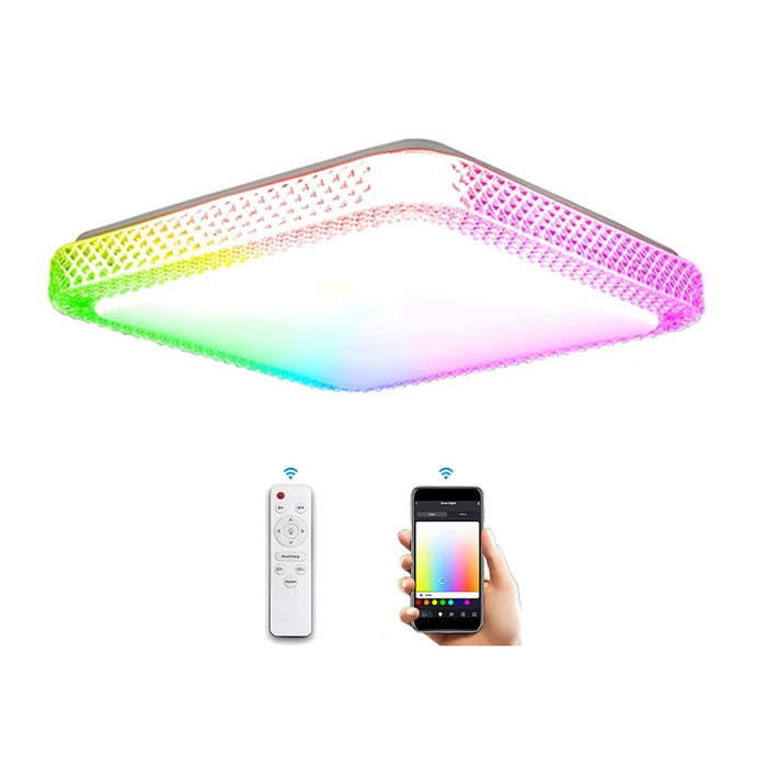 Smart LED RGB Ceiling Light, 50cm Square, App & Voice Control