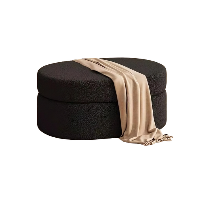 Storage Soft Stool Household Bench Black-Medium