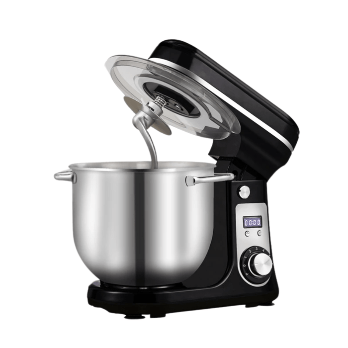 Black 1200W Kitchen Stand Mixer 6L, 6-Speed, Quiet Motor for Baking and Cooking