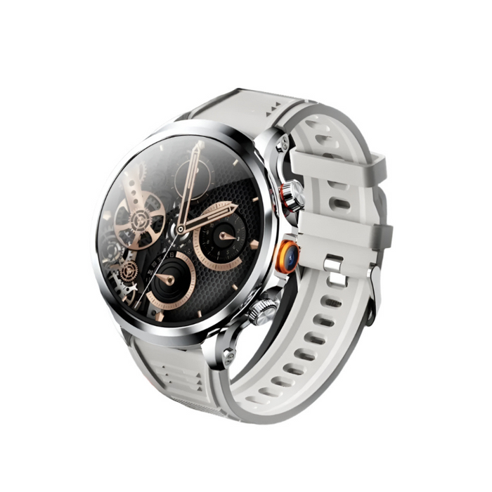 Silver 4G Smartwatch with SIM Slot & Fitness Tracker