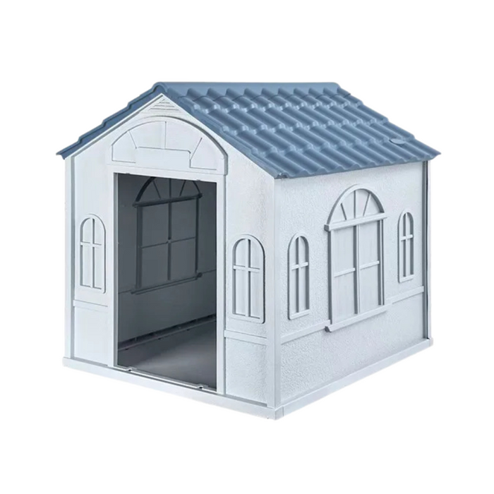 Small Outdoor Dog House, Rainproof, Spire Blue, No Door Design