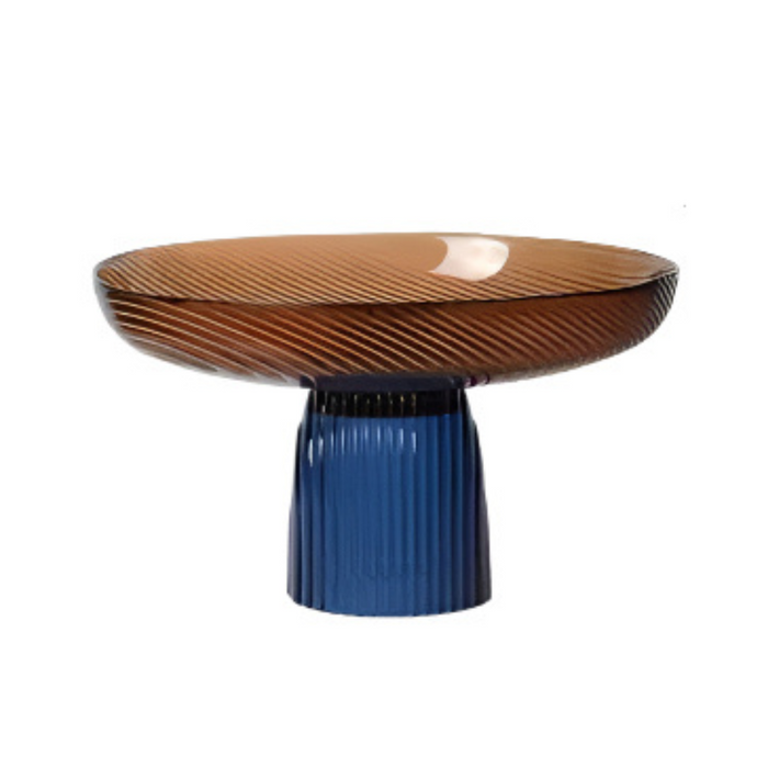 Luxury Glass Goblet Fruit Plate for Dining Table Decor Amber high style
