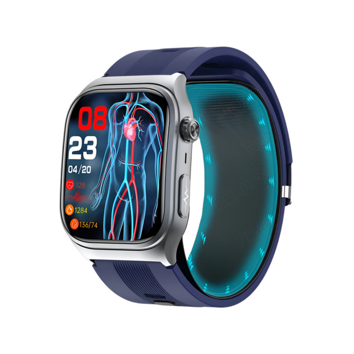 Smartwatch with ECG, Blood Pressure & Uric Acid Monitor Blue