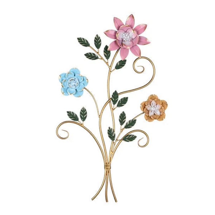 Modern Metal Wall Art Flower Decoration for Living Room