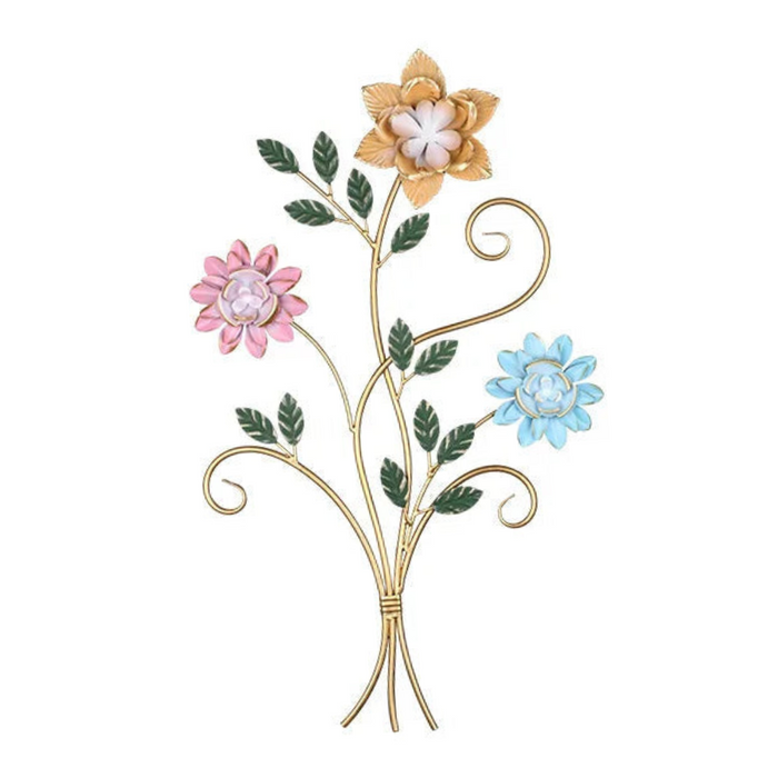 Metal Flower Wall Mural for Home Interior Decor