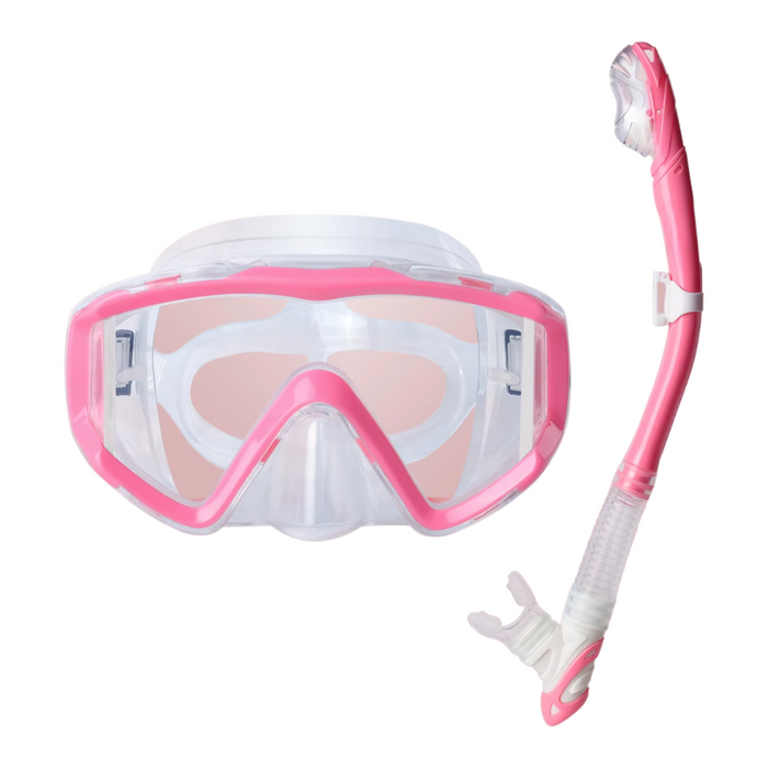 Pink Anti-Fog Dry Snorkel Set