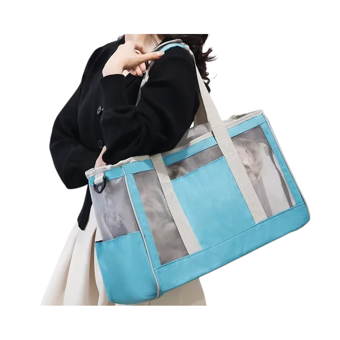 Outdoor Cat & Dog Carrier Blue 44x18x30cm