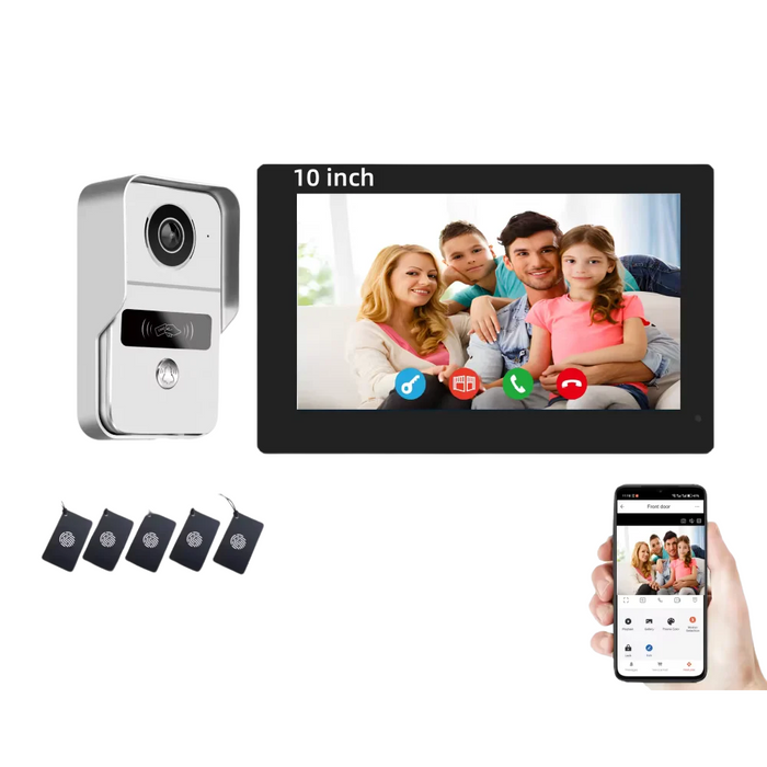10" WiFi Video Doorbell System with 2-Wire Setup