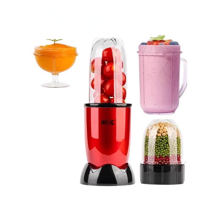 Blender Kitchen Chopper Portable Stationary Blender for Smoothies, Red, 4 Cups