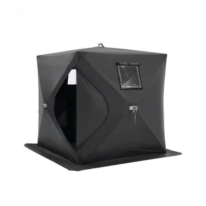 Durable 300D Oxford fabric ice fishing tent with pop-up design