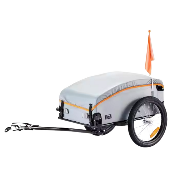 Foldable 100lbs Bike Cargo Trailer with Waterproof Cover and Reflectors