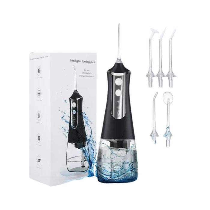 Black USB Rechargeable Oral Irrigator with 5 Modes and 350ml Water Tank