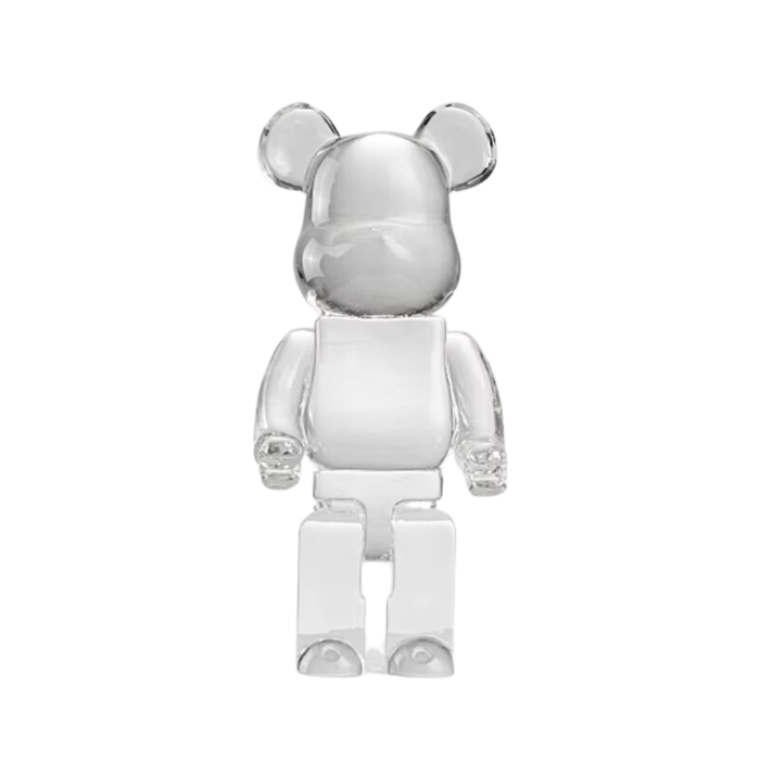 High-quality 26 cm transparent resin bear figurine for stylish decor