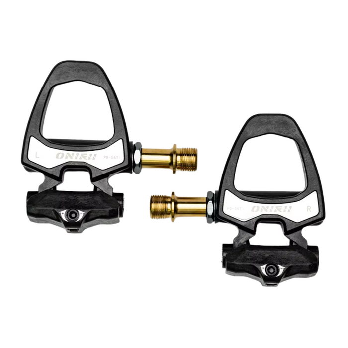 Extended titanium axle road bike lock pedals for improved stability