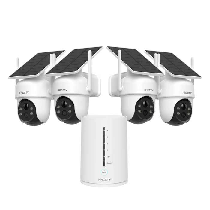 4MP Solar WiFi Outdoor Security Camera Kit with Siren Alarm