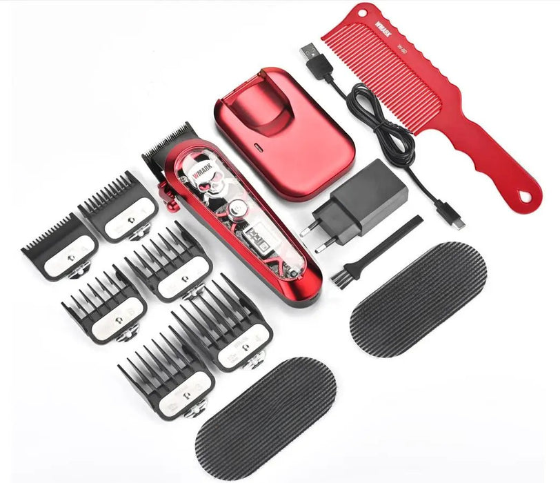 Red Wireless Pro Hair Clipper 7000RPM