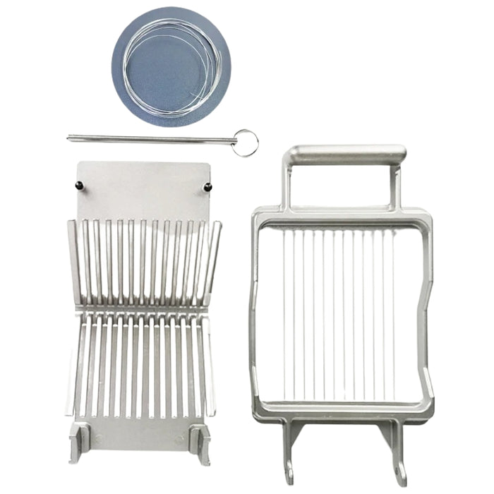 Stainless steel cheese slicer board with 1cm and 2cm blades