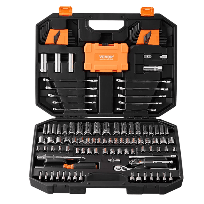 Mechanics Tool Set with CR-V and 40Cr steel construction for durability