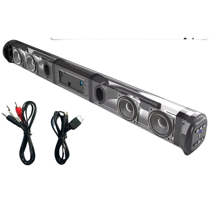 Portable Bluetooth Soundbar with Subwoofer & FM Radio