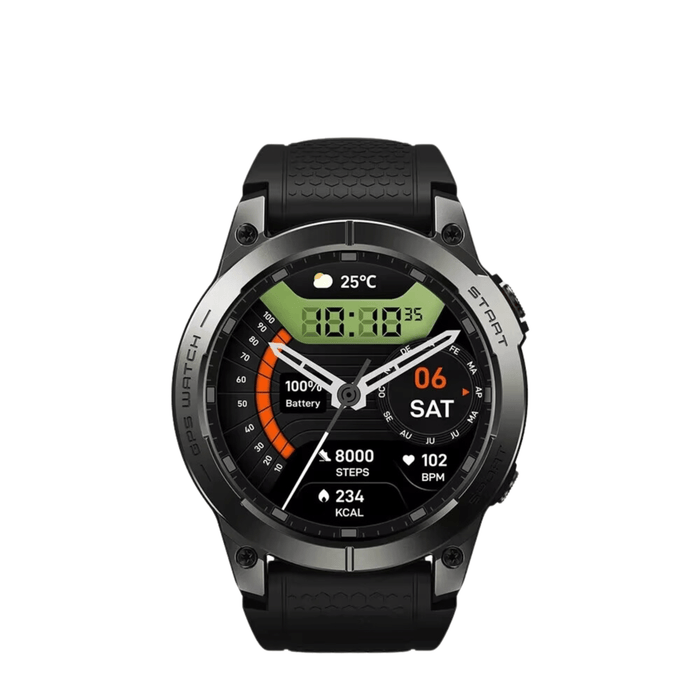 High-Definition GPS Smartwatch AMOLED Display with Bluetooth in Ember Black