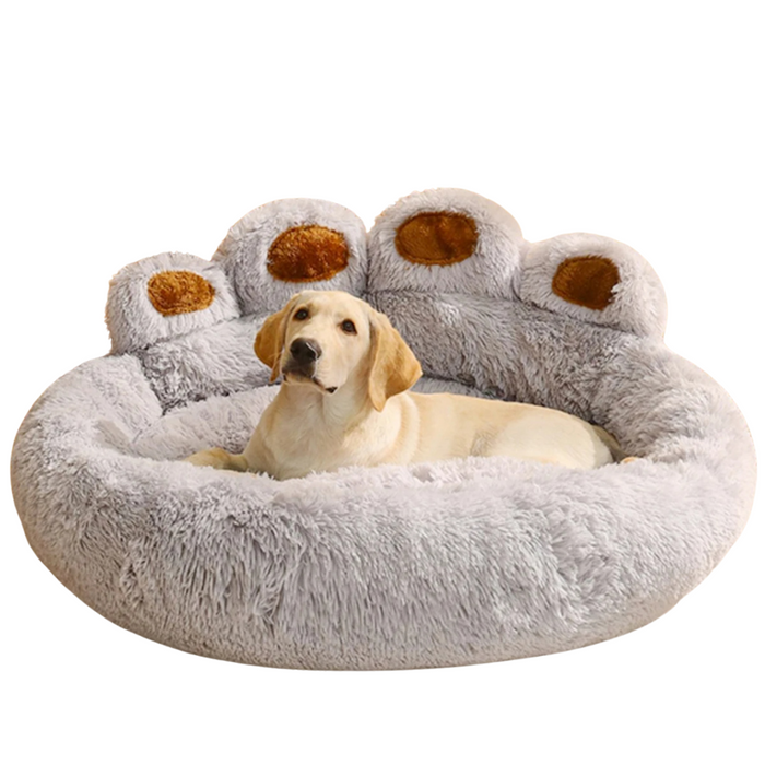 Cozy Plush Dog Bed Soft Round Pet Cushion Light Gray, XL 90cm