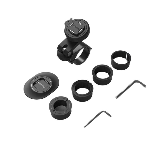 Motorcycle handlebar phone mount with quick attach/detach aluminum design
