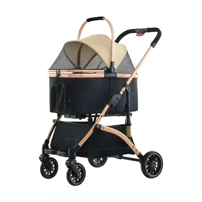 Foldable Pet Stroller with Basket